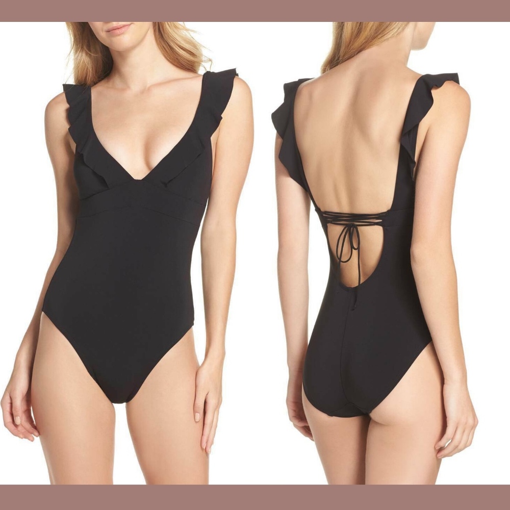 NEW‎ 2018 Robin Piccone Ruffle One-Piece Swimsuit [SZ 10 US ]